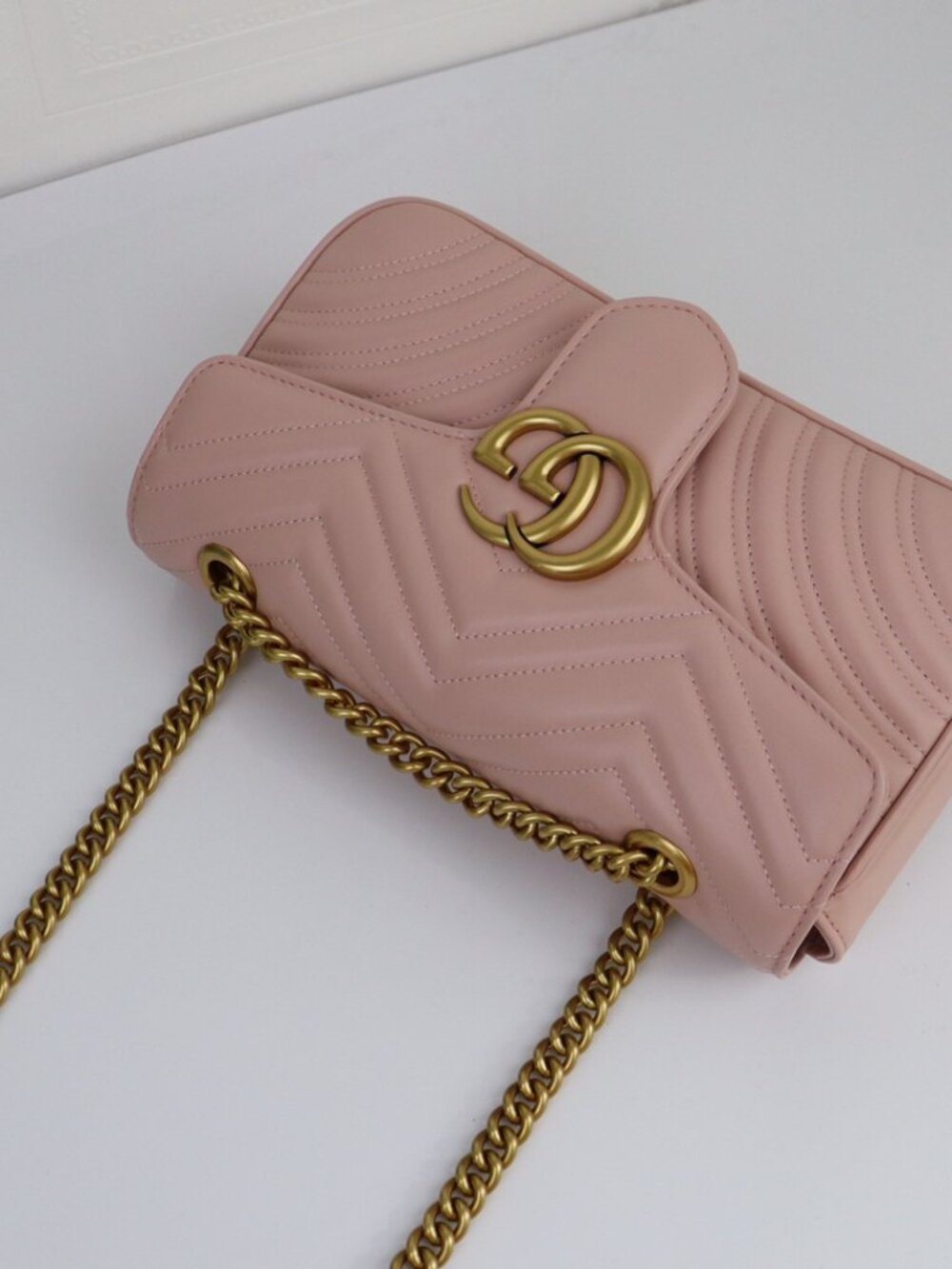 💖👜💗 GUCCI Marmont Matelassé Pink GG Shoulder Bag 💗👜💖 - Picture 6 of 8